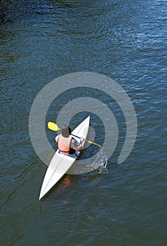 Woman in canoe