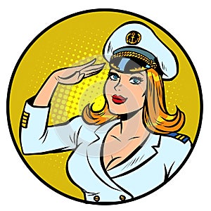 Woman captain of a sea ship