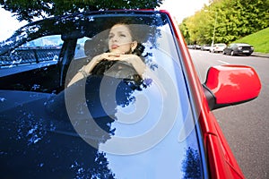 Woman in car