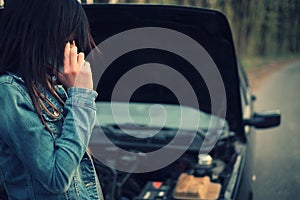 Woman and car