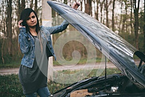 Woman and car