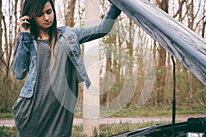 Woman and car