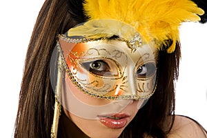 Woman in carnival mask