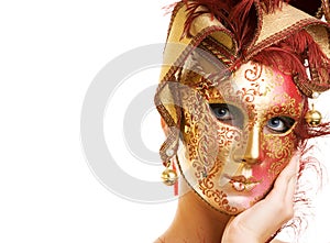 Woman in carnival mask