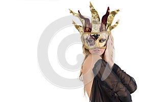 woman with carnival venice mask