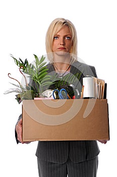 Woman Carrying Belongings in Box