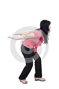 Woman carrying something