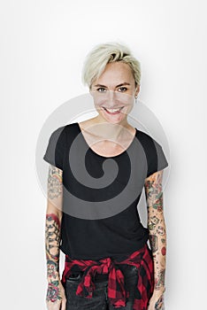 Woman Casual Lifestyle Calm Solitude Tattoo Concept