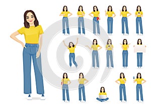 Woman in casual style clothes set