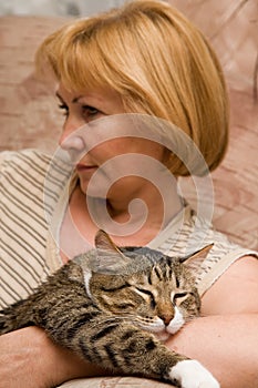 Woman with cat