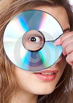Woman and CD