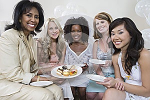 Woman Celebrating Bridal Shower With Friends