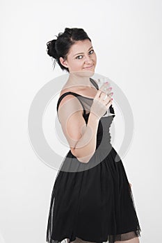 Woman celebrating new year with a glass of champane