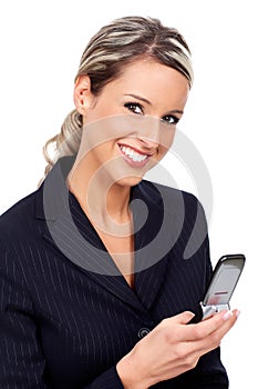 Woman with cellular