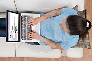 Woman Chatting On Social Networking Site