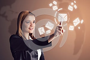 Woman checking her email