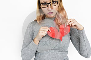 Woman Cheerful Studio Portrait Concept