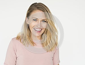 Woman Cheerful Studio Portrait Concept photo