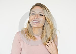 Woman Cheerful Studio Portrait Concept photo