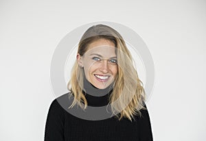 Woman Cheerful Studio Portrait Concept photo