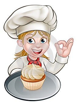 Woman Chef or Baker Cartoon photo