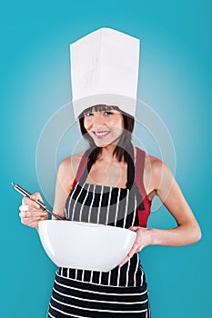 Woman Chef In Hat And Apron
