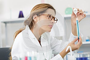 Woman chemist or researcher analysis chemical laboratory
