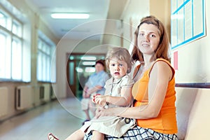 Woman with child at the clinic
