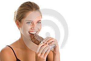 Woman with chocolate