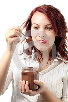 Woman with Chocolate Spread