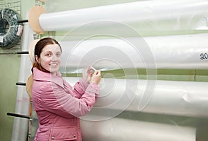 Woman chooses polythene for hothouse
