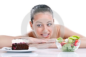 Woman choosing food