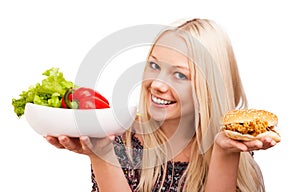 Woman choosing food