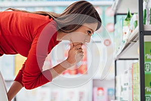 Woman choosing products