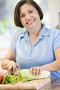 Woman Chopping Vegetables