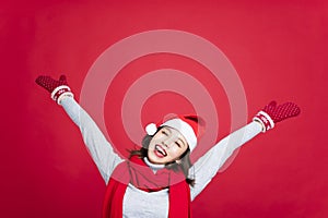 Woman with christmas and New Year celebrating concept