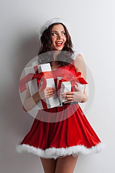 Woman with Christmas presents