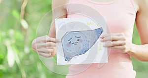 Woman with cirrhosis liver photo