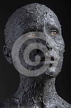 Woman with clay face mask