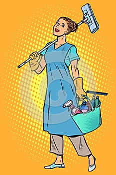 Woman cleaner profession
