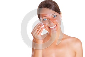 Woman cleans make-up 2
