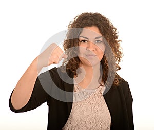 Woman with a clenched fist