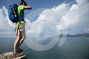 Woman on a cliff edge