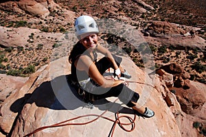 Una donna alpinista 