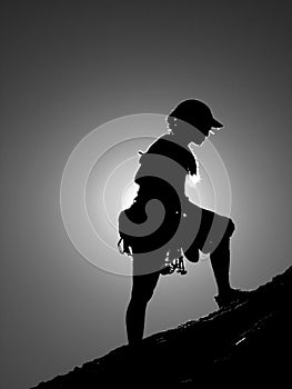 Woman climber silhouette