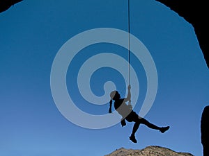 Woman climber silhouette