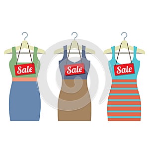 Woman Clothes On Hanger With Sale Tags