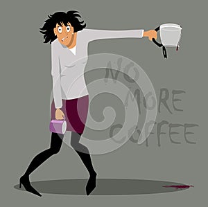 Woman with coffee overdose