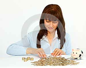 Woman with coins