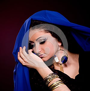 woman in color arabian clothes